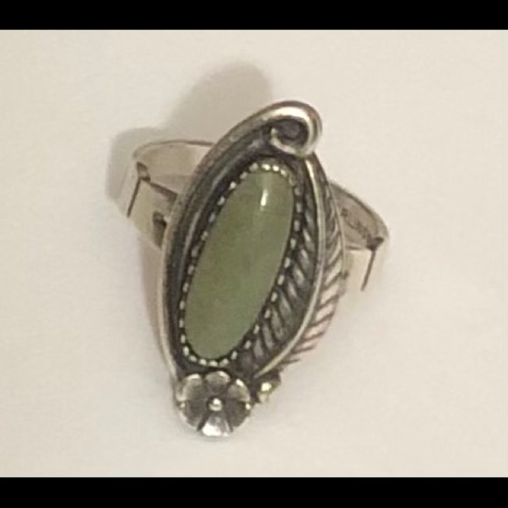 Vintage Navajo signed CH (Chad Hoskie) Size 5.5 925 Ring Or Pinky Ring. R2